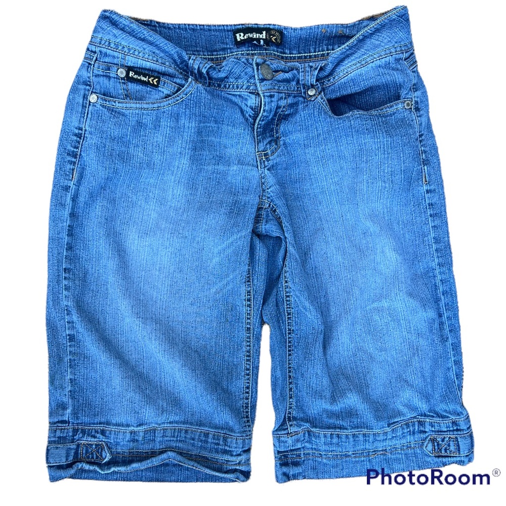 Vintage Rewind y2k Low Rise Cropped Knee Length Jeans / Bermuda Shorts, Size 5
